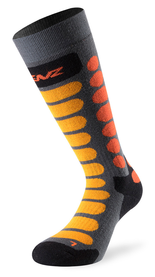 Lenz Skiing 1.0 Junior Socks Chaussettes Junior Gris Orange M