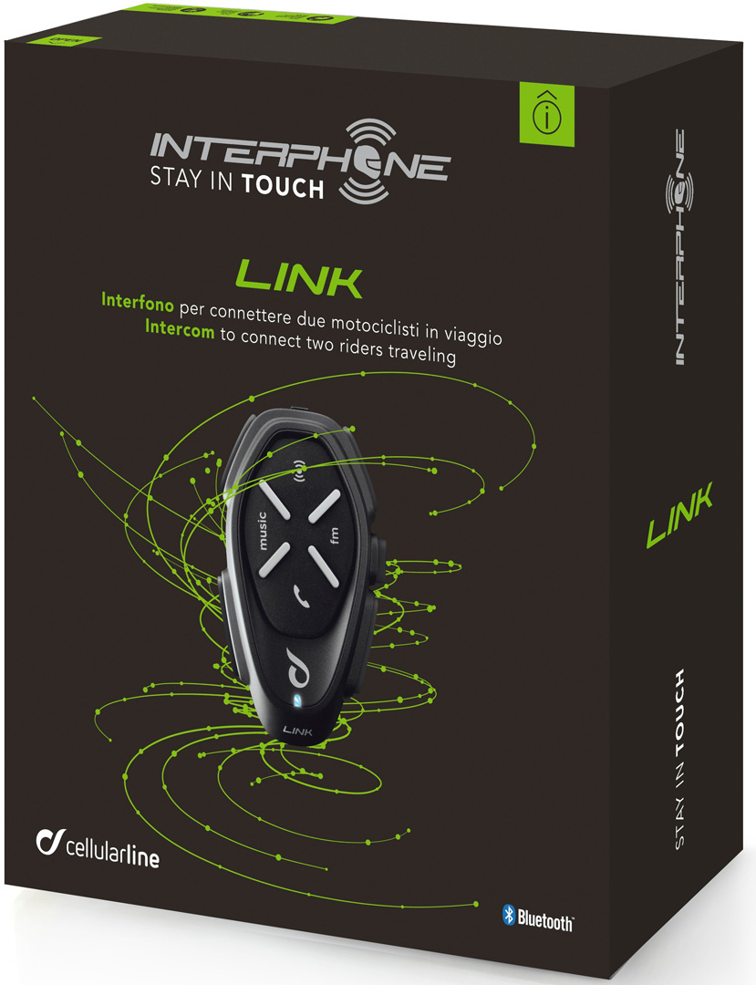 Interphone Link Système de Communication Bluetooth Noir unique taille