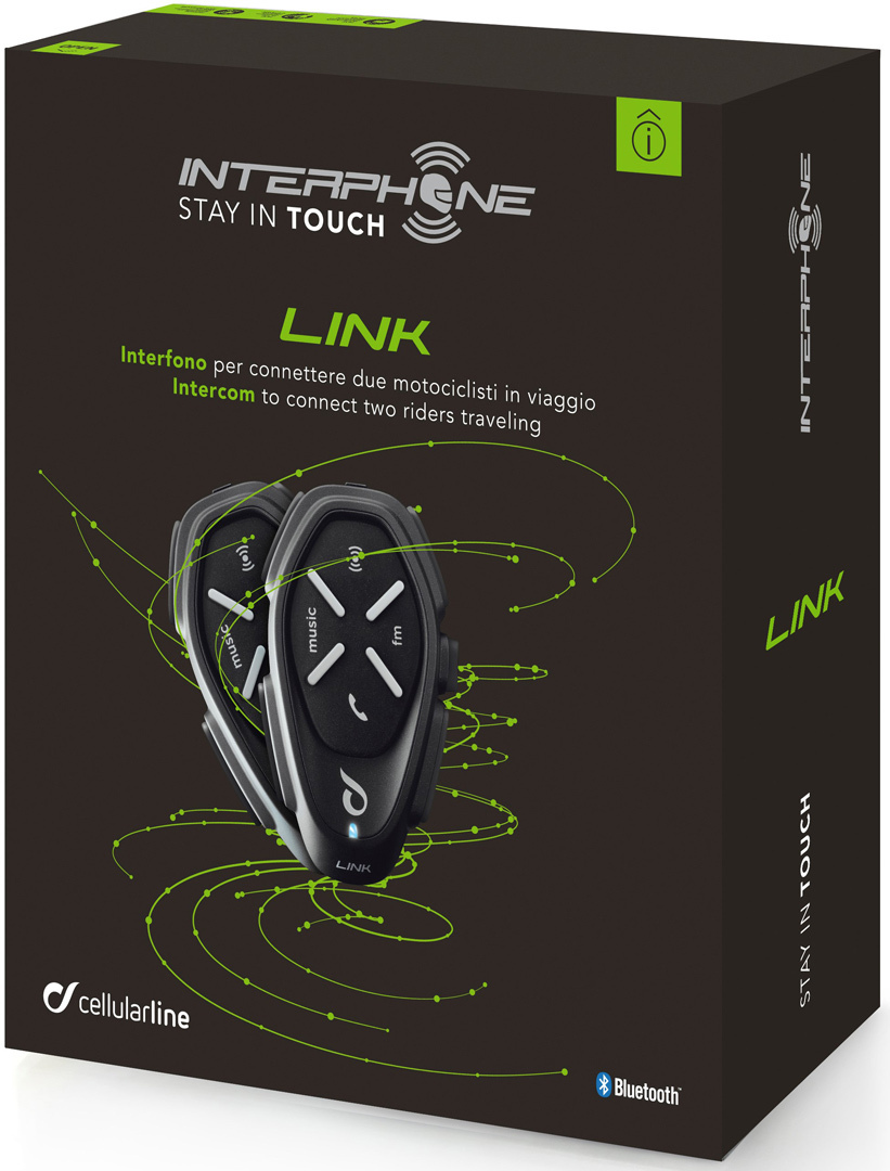 Interphone Link Système Double Pack de Communication Bluetooth Noir unique taille