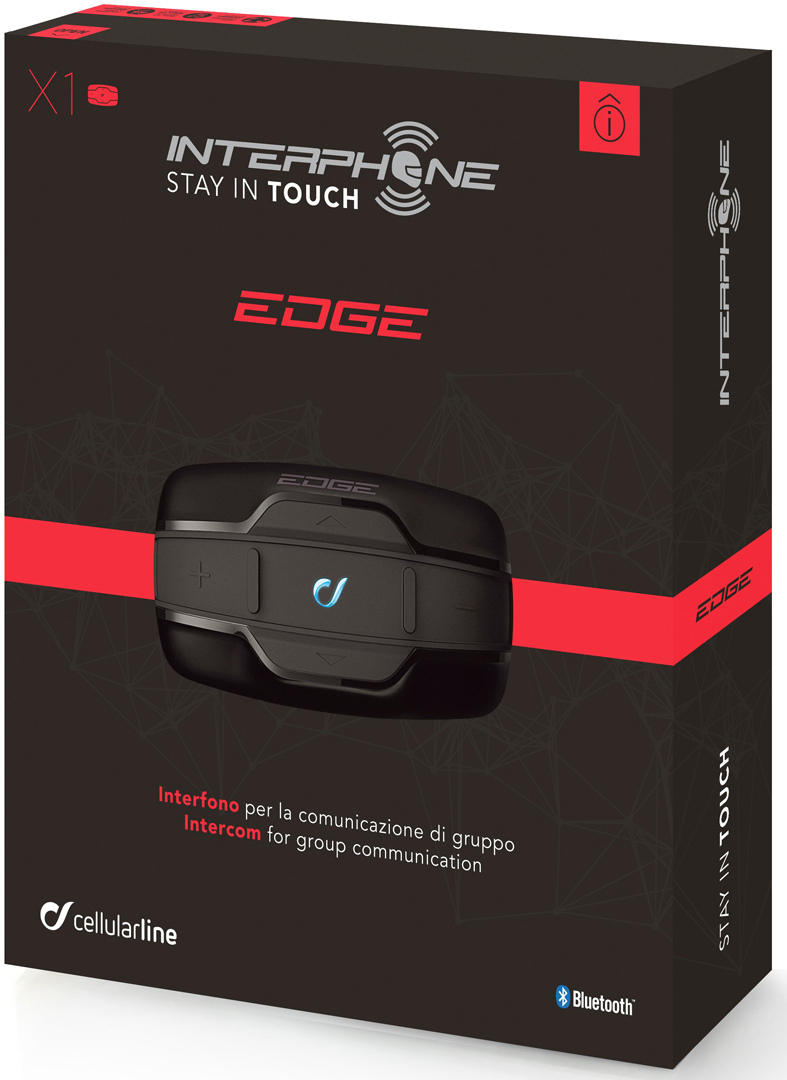 Interphone Edge Système Double Pack de Communication Bluetooth Noir unique taille
