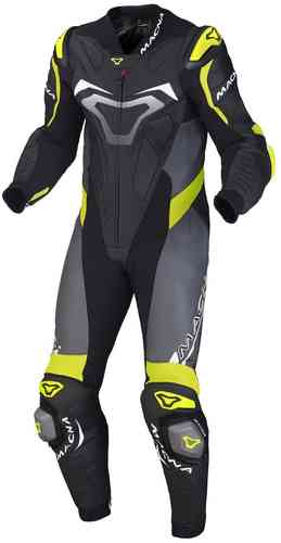 Macna Voltage traje de cuero de una sola pieza Negro Amarillo 54