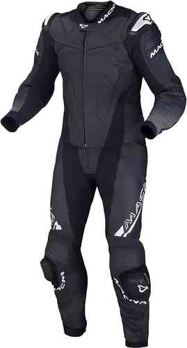 Macna Voltage Traje de cuero dos piezas Negro Blanco 50