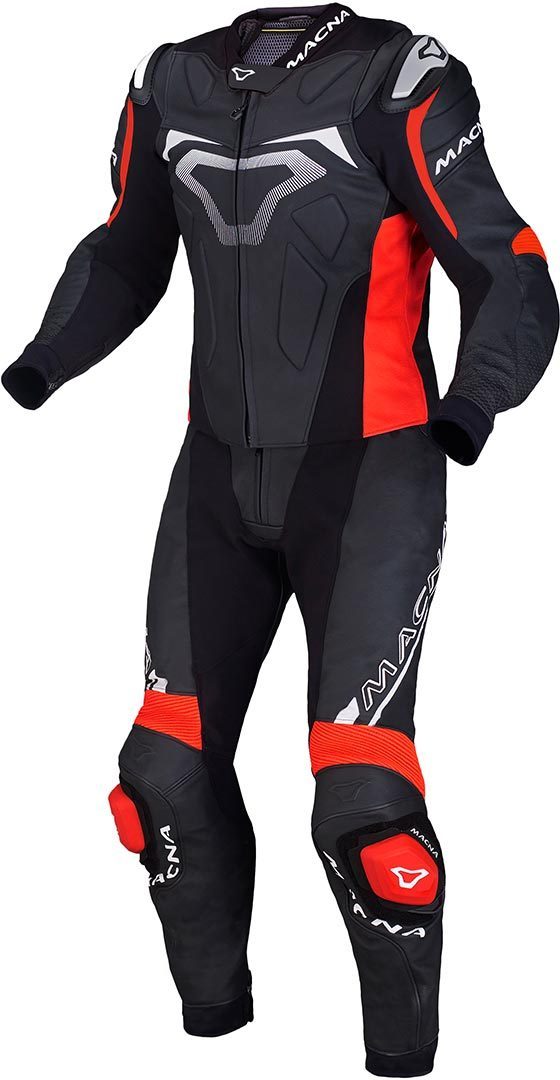 Macna Voltage Combinaison de cuir deux pièces Noir Rouge 48