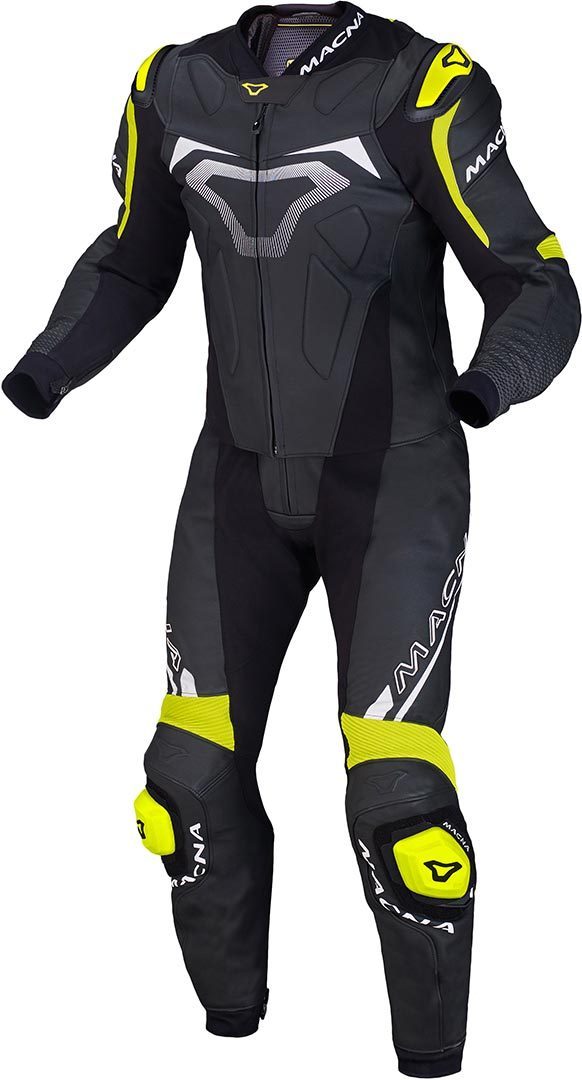 Macna Voltage Combinaison de cuir deux pièces Noir Jaune 50