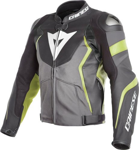 Dainese Avro 4 Motorfiets Lederen Jas Zwart Geel 52 dainese kopen in de aanbieding