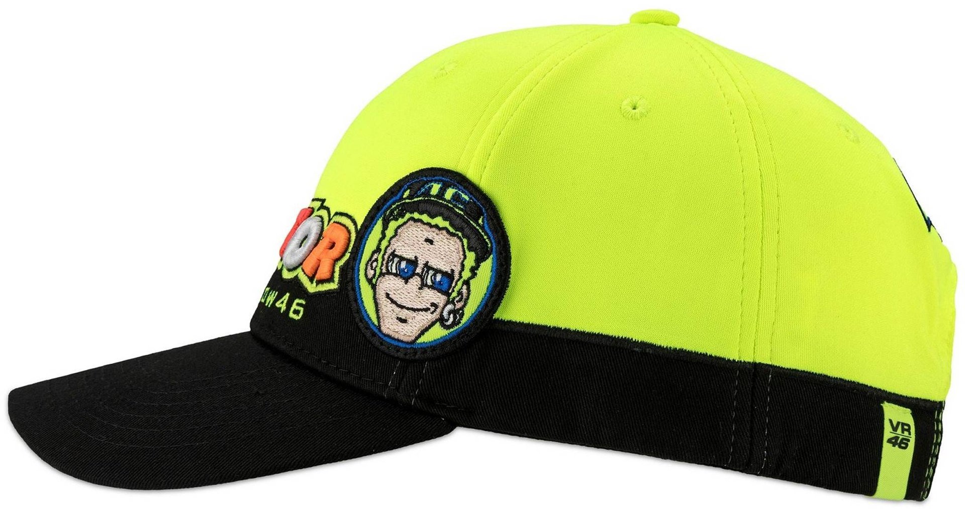 Image of VR46 Cupolino Cap Noir Jaune unique taille