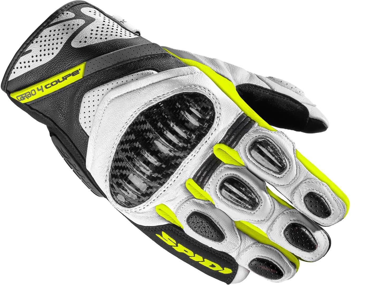 Spidi Carbo 4 Coupe Gants Noir Blanc Jaune 2XL