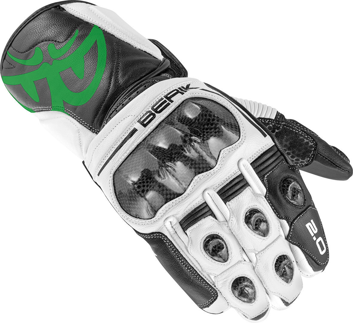 Image of Berik 2.0 ST Gants de moto Noir Vert 2XL