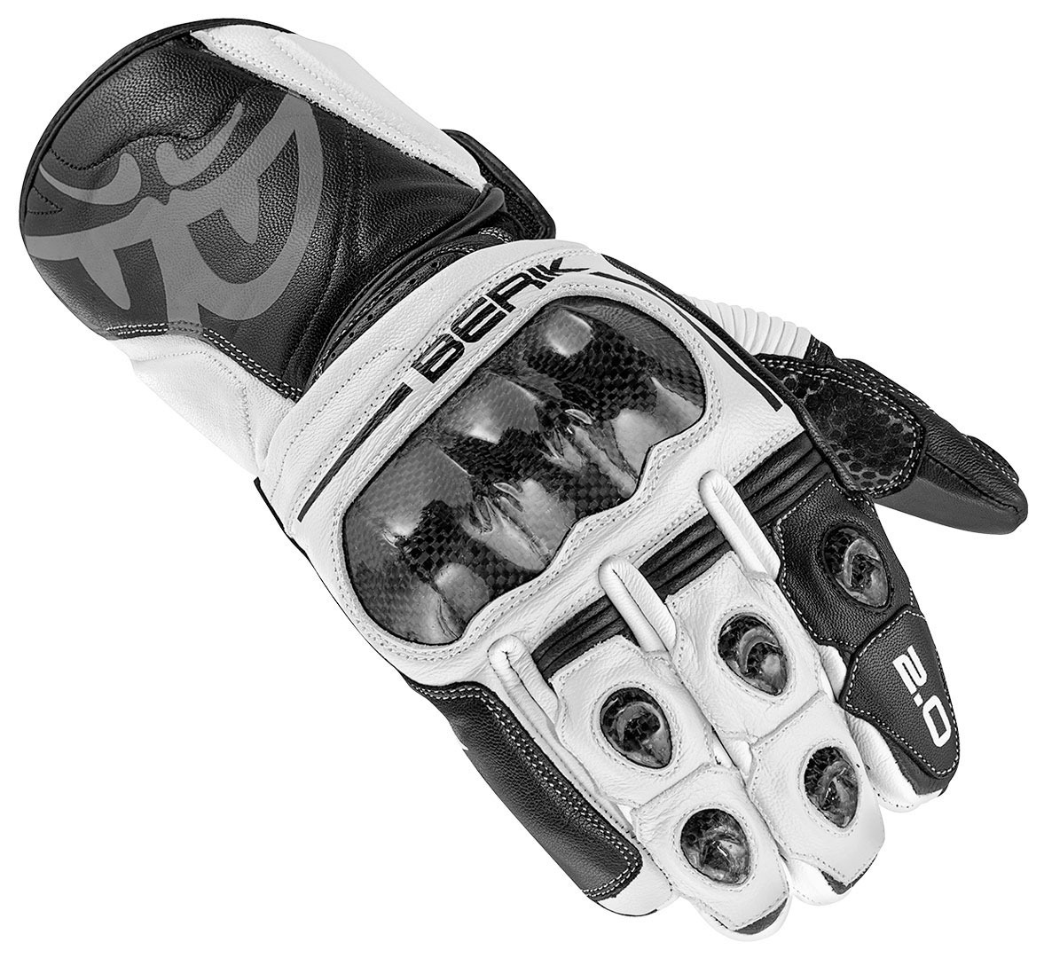 Image of Berik 2.0 ST Gants de moto Noir Blanc 2XL