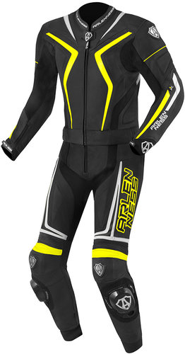 Arlen Ness Torres Twee Stuk Motorfiets Leder Pak Zwart Geel 54 arlen ness kopen in de aanbieding
