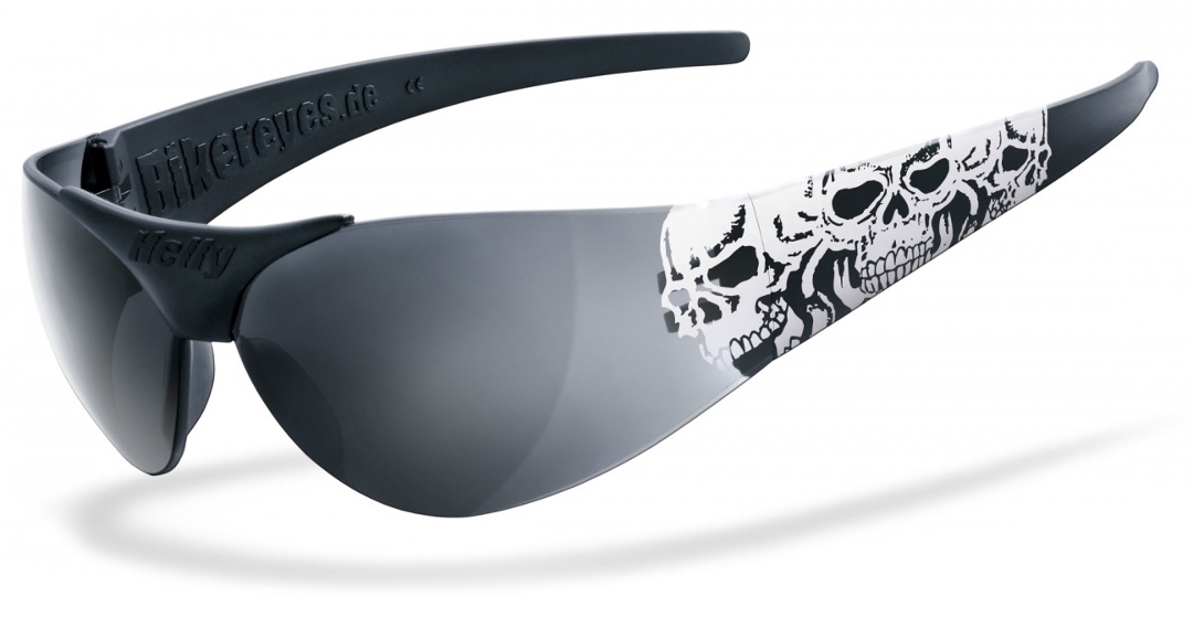 Image of Helly Bikereyes Moab 4 Triple Skull Lunettes de soleil Noir Blanc unique taille
