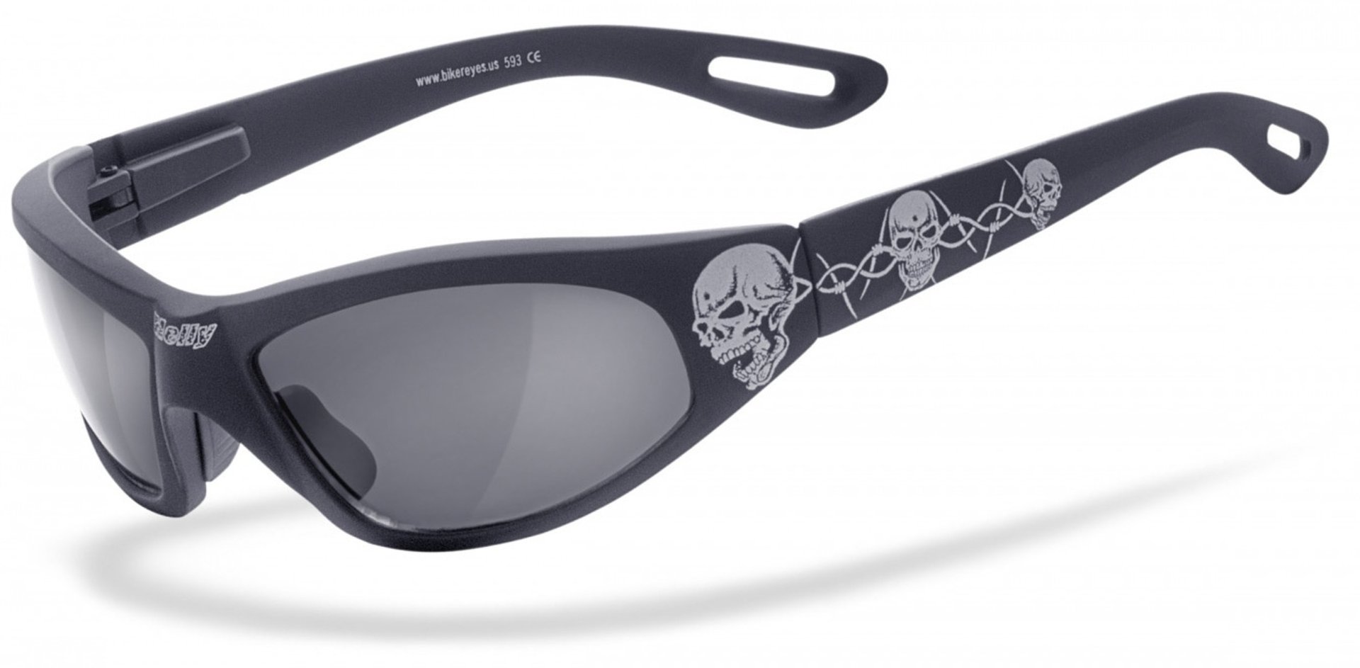 Image of Helly Bikereyes Black Angel Lunettes de soleil Noir Blanc unique taille