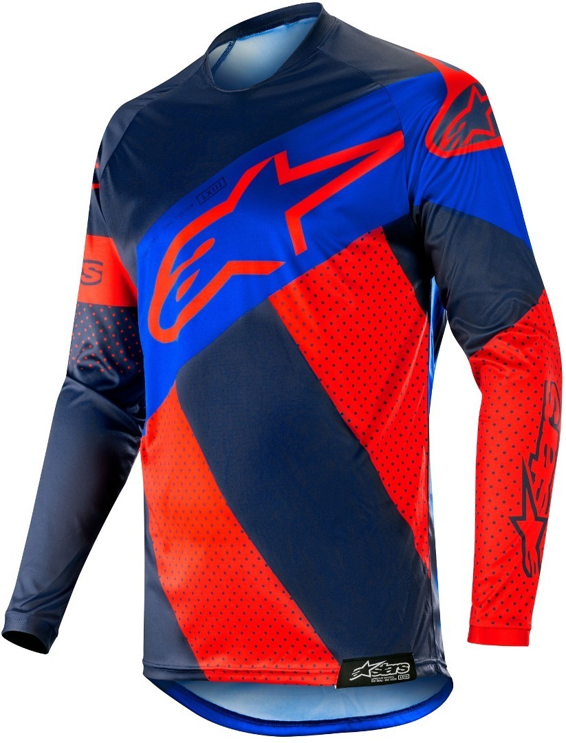 Alpinestars Racer Tech Atomic Maillot de motocross Rouge Bleu S