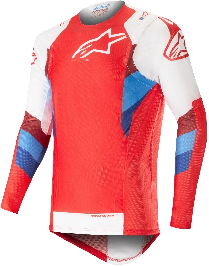 Alpinestars Supertech Maillot de motocross Blanc Rouge S