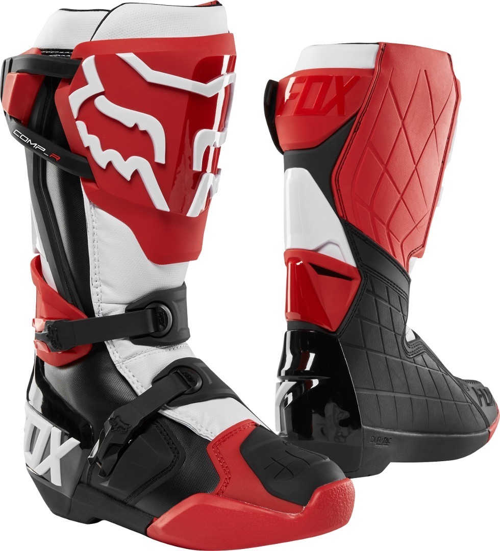 FOX Comp R Bottes de motocross Noir Blanc Rouge 43