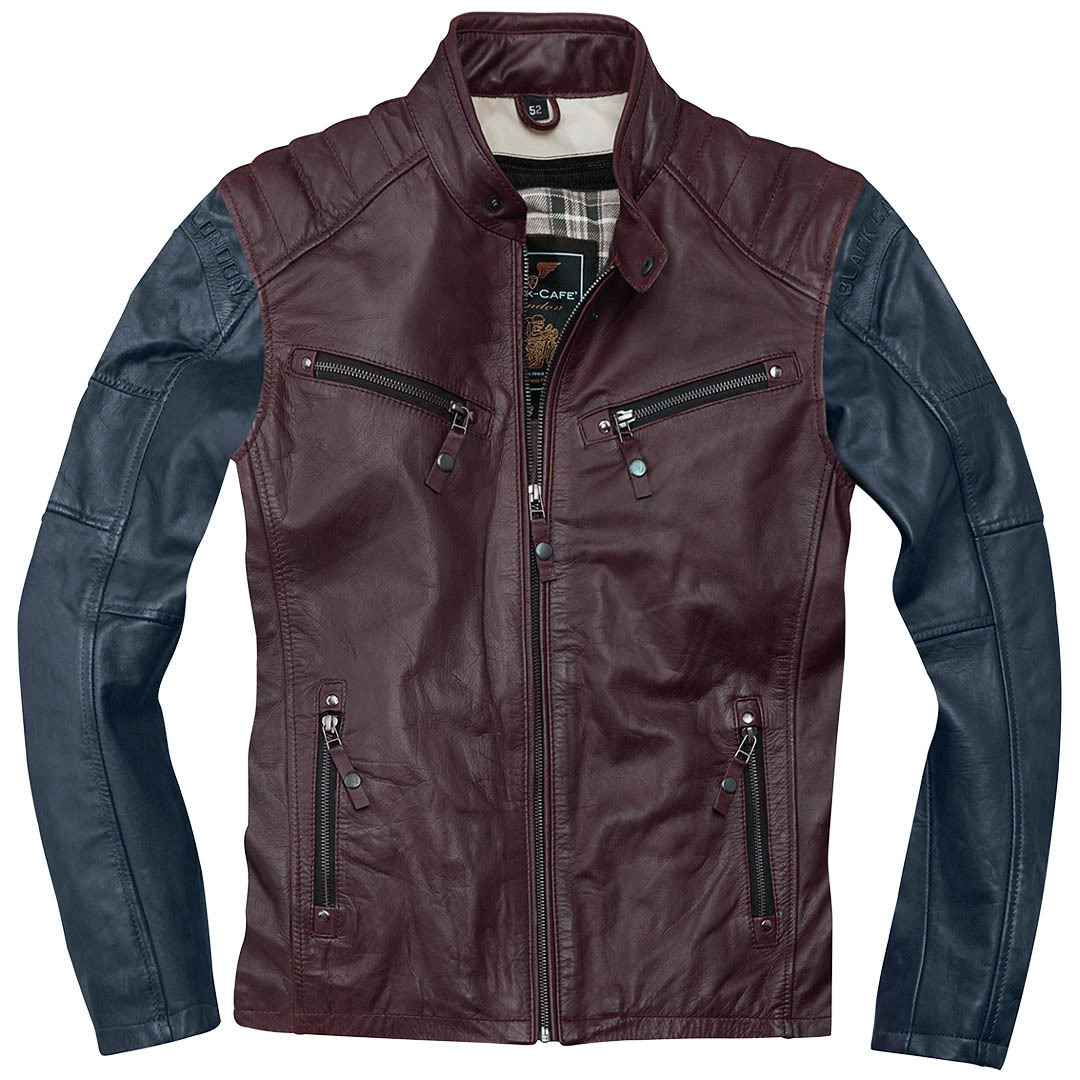 Black-Cafe London Firenze Veste en cuir de moto Rouge Bleu 48