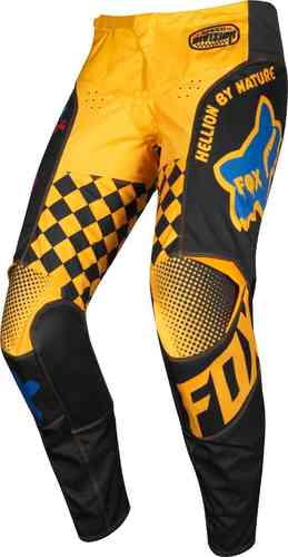 FOX 180 CZAR Pantalones de Motocross Negro Amarillo 38