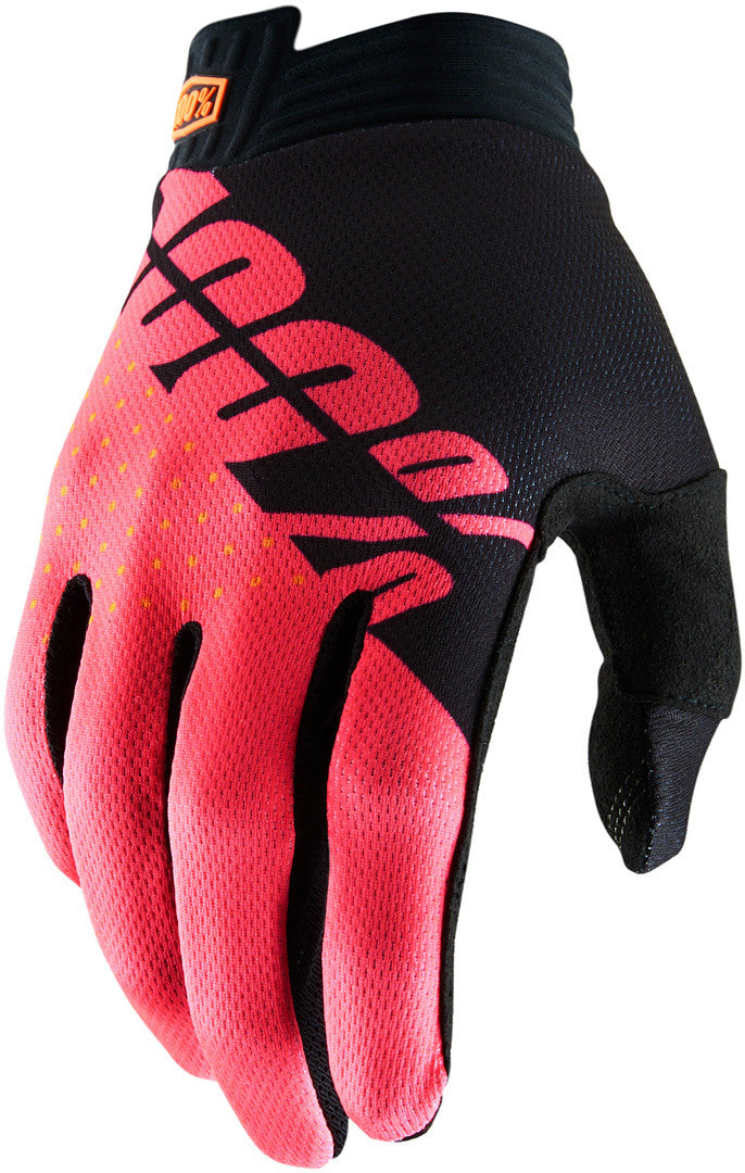 100% Itrack Gants Noir Rouge M