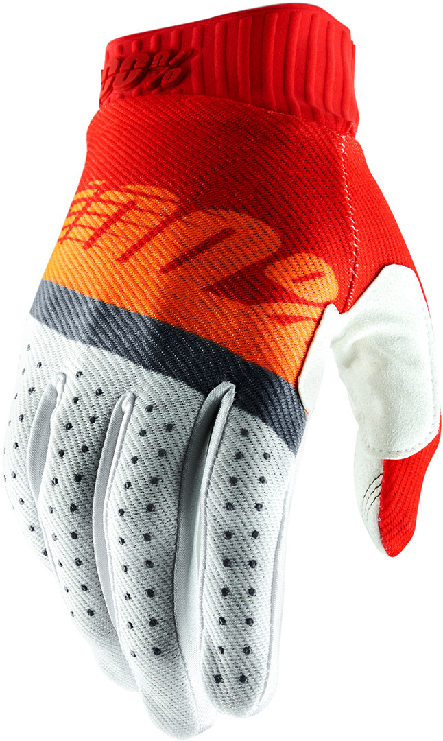 100% Ridefit Gants Blanc Rouge S