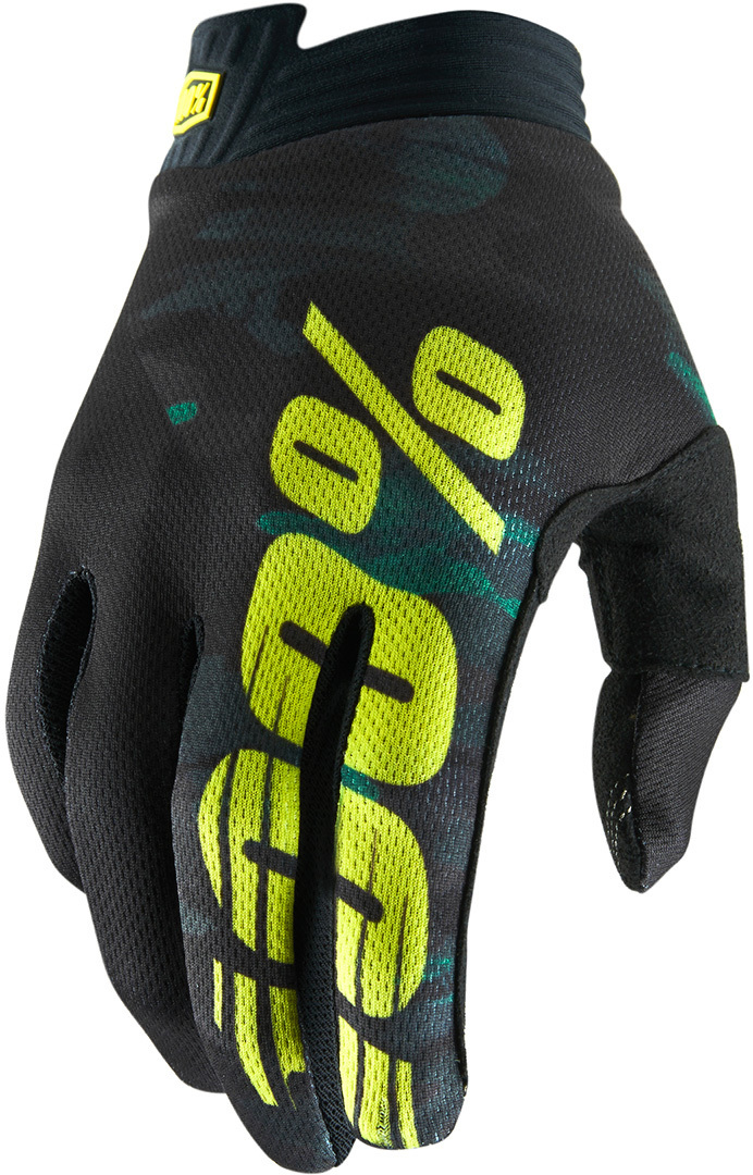 100% itrack Gants de jeunesse Noir Jaune S