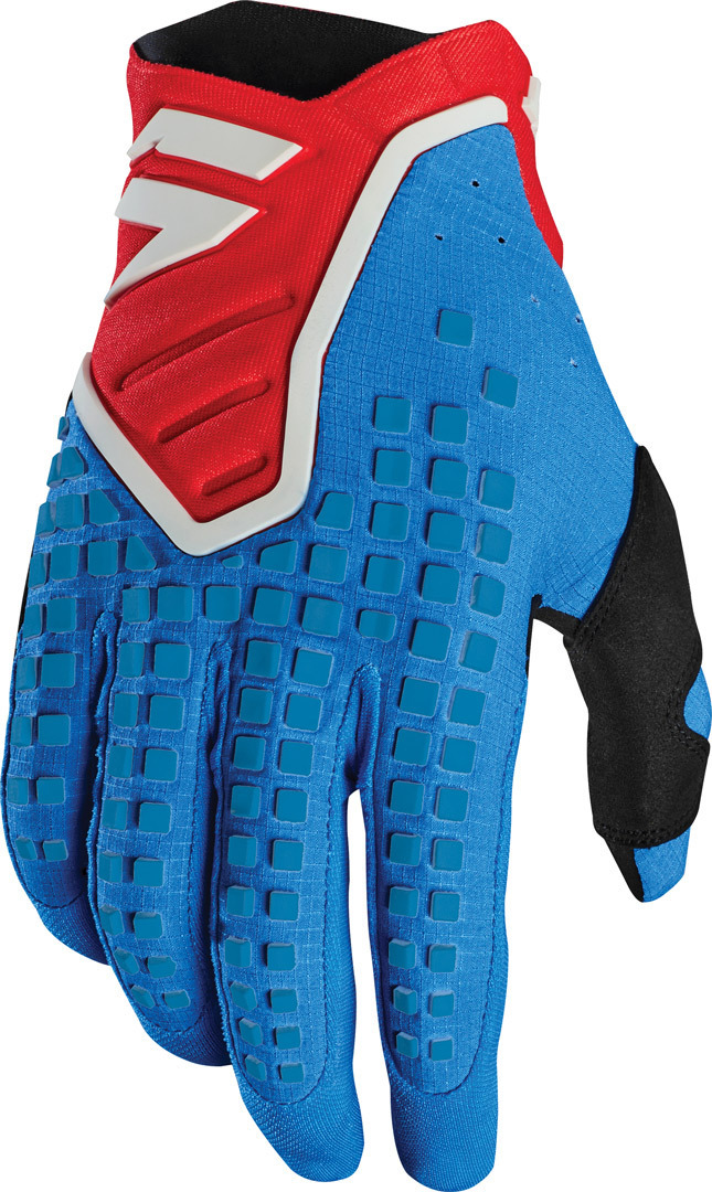Shift 3LACK Pro Gants de motocross Blanc Rouge Bleu M