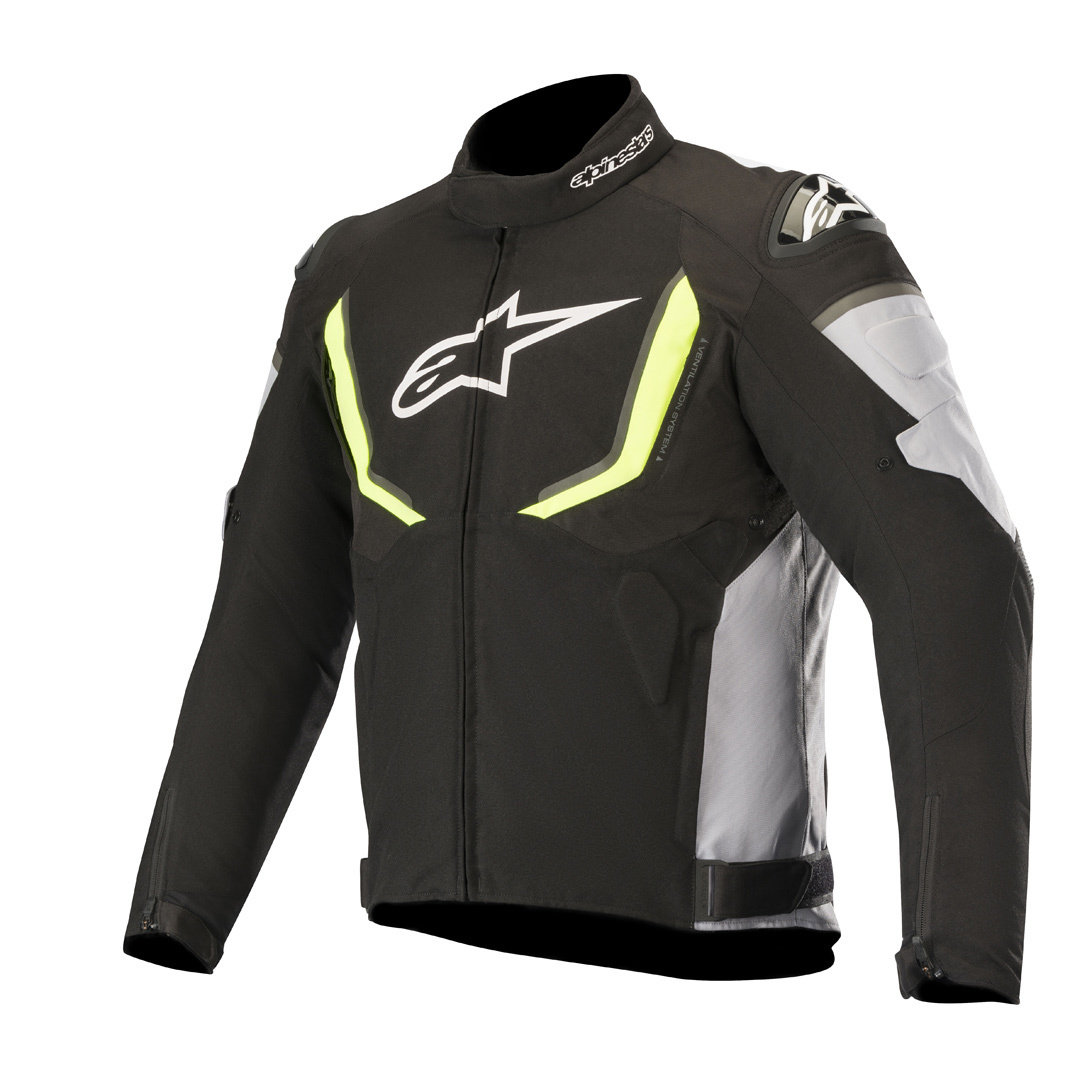 Alpinestars T-GP R v2 Veste de Textile imperméable à l’eau Noir Gris Jaune S