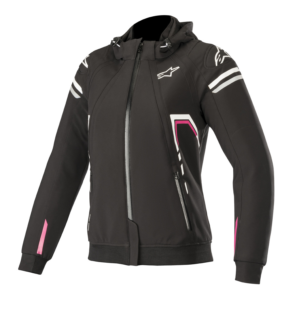 Alpinestars Stella Sektor Tech Hoodie Womens moto Noir Blanc Rose S