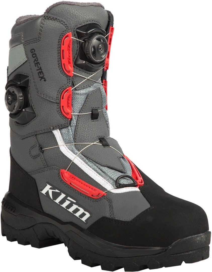 Image of Klim Adrenaline Pro GTX Boa Bottes Noir Gris Rouge 42