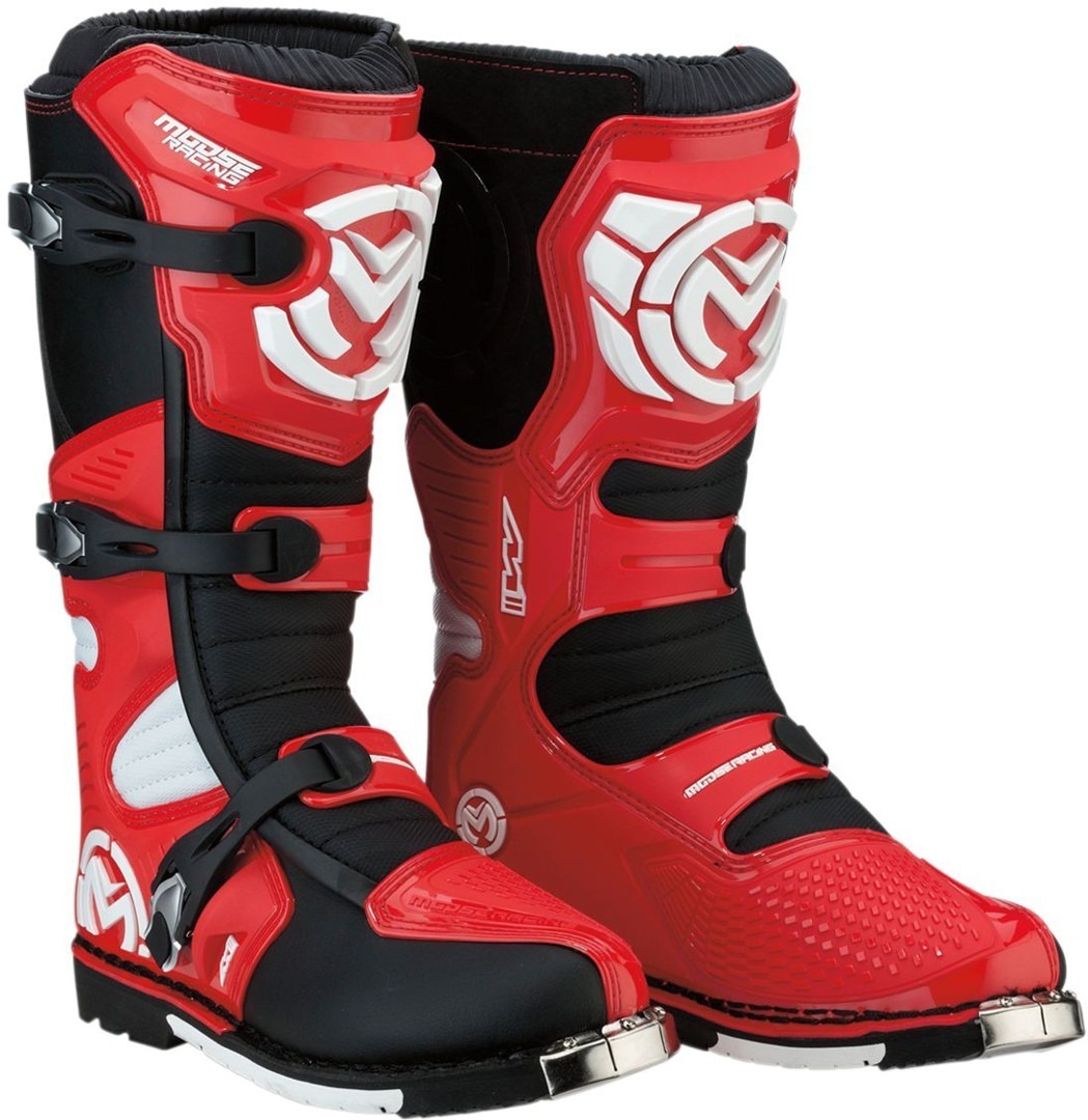 Moose Racing M1-3 MX Sole Bottes de motocross Noir Rouge 44