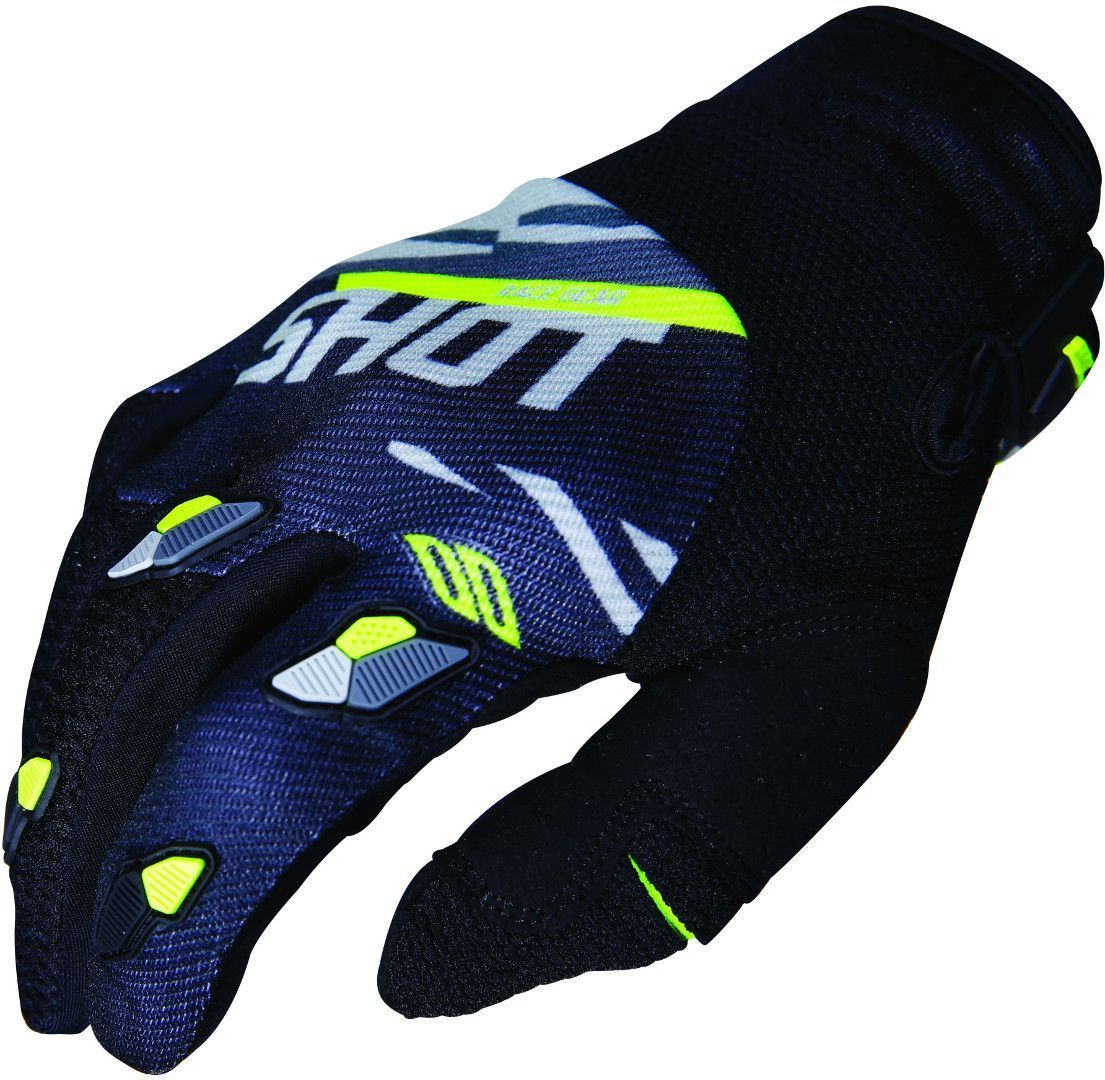 Shot Contact Score Gants de motocross Noir Gris Jaune M L