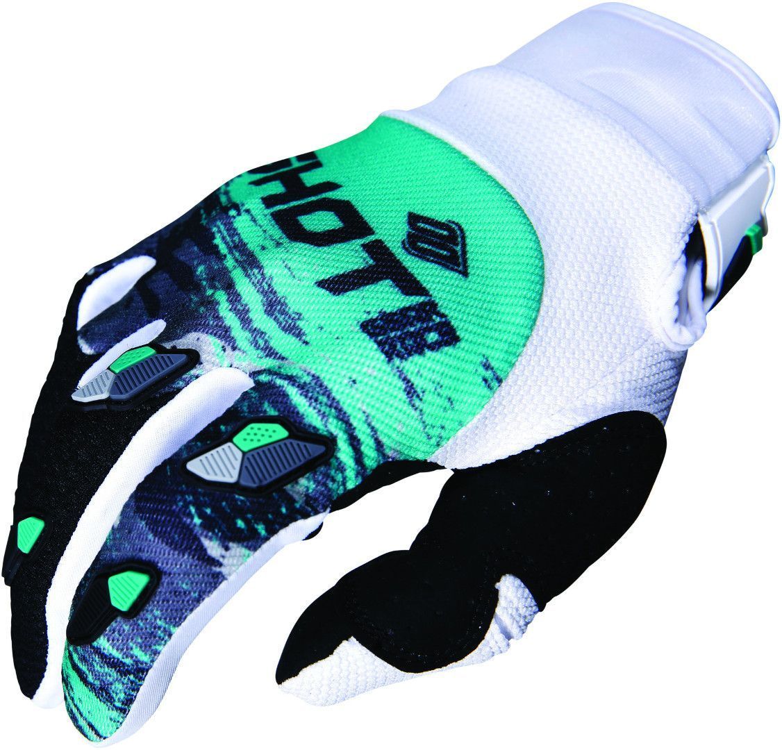 Shot Contact Counter Gants de motocross Blanc Vert M L