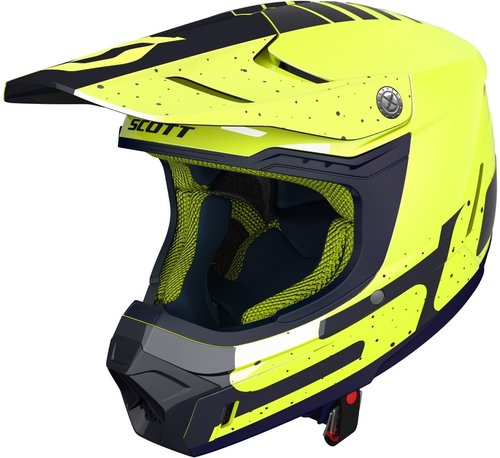 Scott 350 Evo Team Ece Motorcross Helm Blauw Geel scott kopen in de aanbieding
