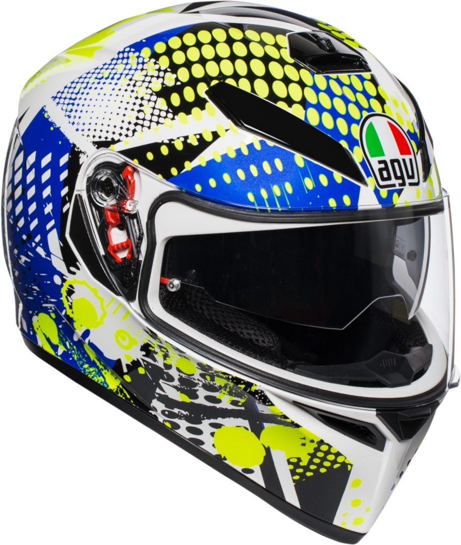 AGV K-3 SV Pop Casque Blanc Bleu Jaune XS
