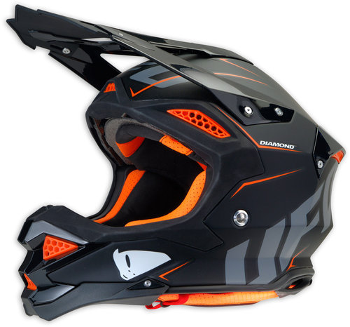 Ufo Diamond Zwarte Motocross Helm Zwart Oranje Xl ufo kopen in de aanbieding