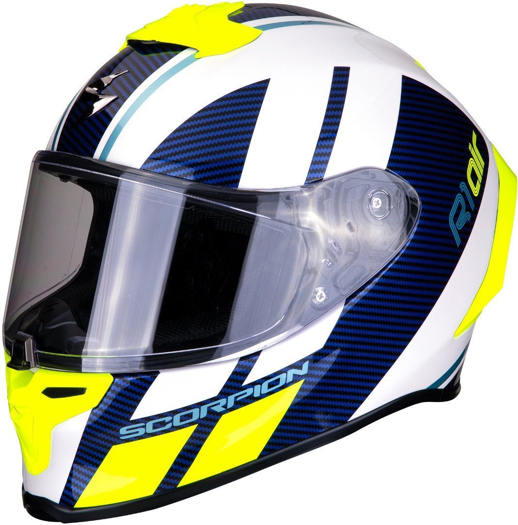 Scorpion EXO R1 Air Corpus Casque Blanc Bleu Jaune XS