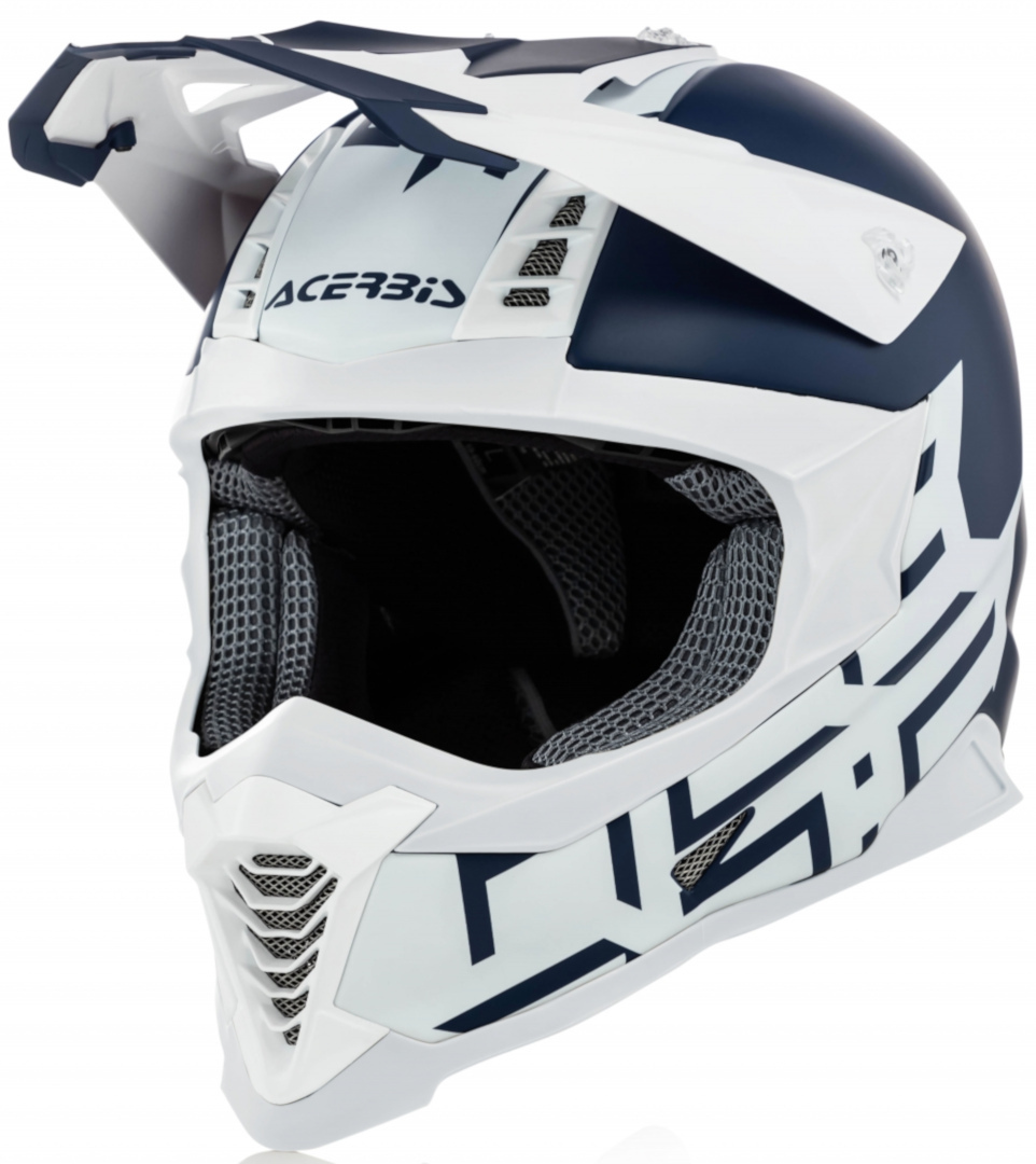 Acerbis X-Racer VTR Casque Motocross Blanc Turquoise Bleu L