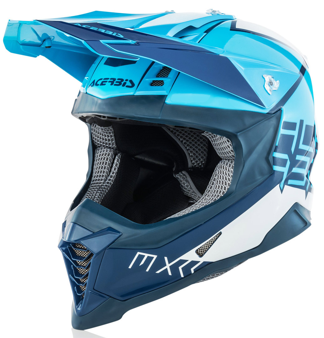 Acerbis X-Racer VTR Casque Motocross Blanc Bleu L