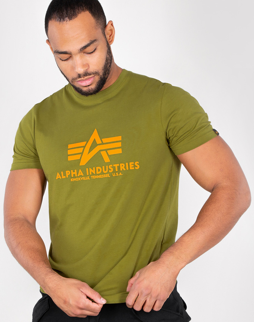 Alpha Industries Basic T-Shirt Vert Orange 2XL