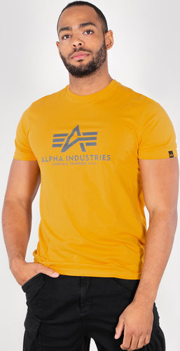 Alpha Industries Basic T Shirt Grijs Geel 4Xl alpha industries kopen in de aanbieding