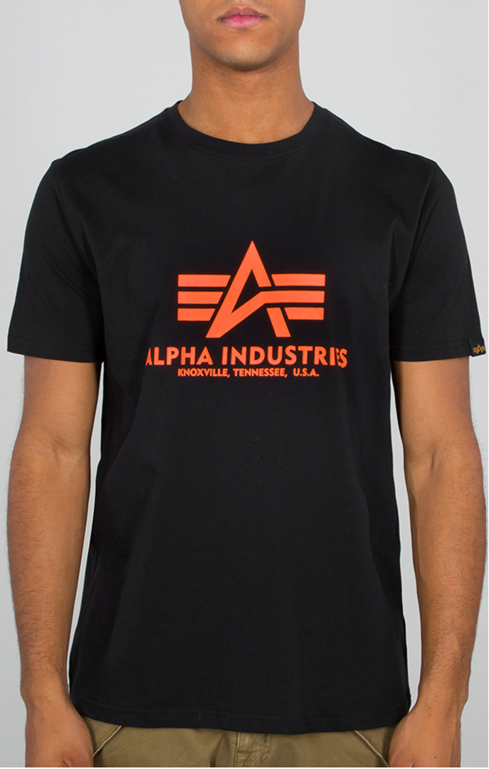 Alpha Industries Basic T-Shirt Noir Orange S
