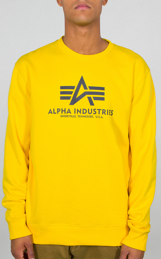Alpha Industries Basic Sweat-shirt Gris Jaune XS