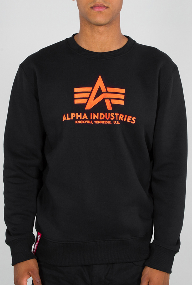 Alpha Industries Basic Sweat-shirt Noir Orange S