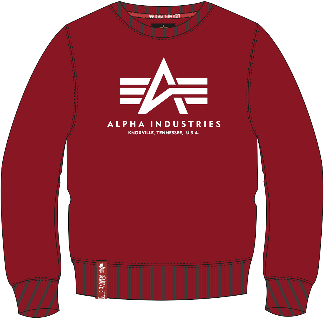 Alpha Industries Basic Sweat-shirt Blanc Rouge 2XS