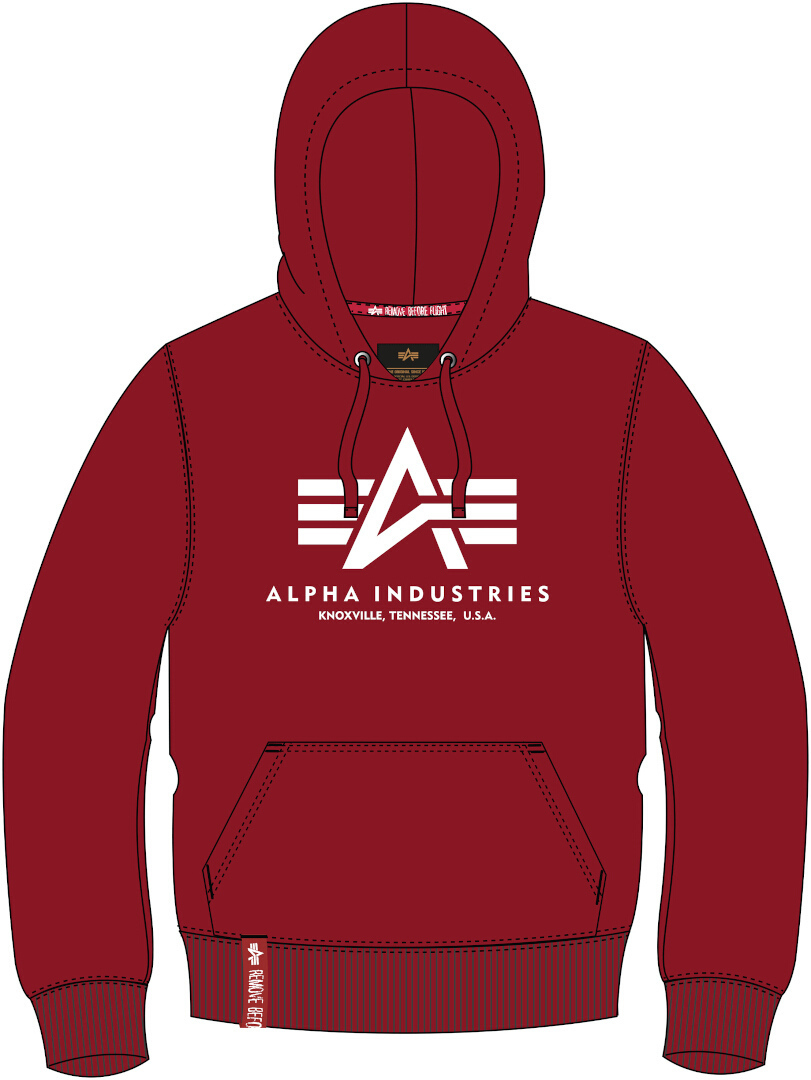 Alpha Industries Basic Chandail à capuchon Rouge 2XS