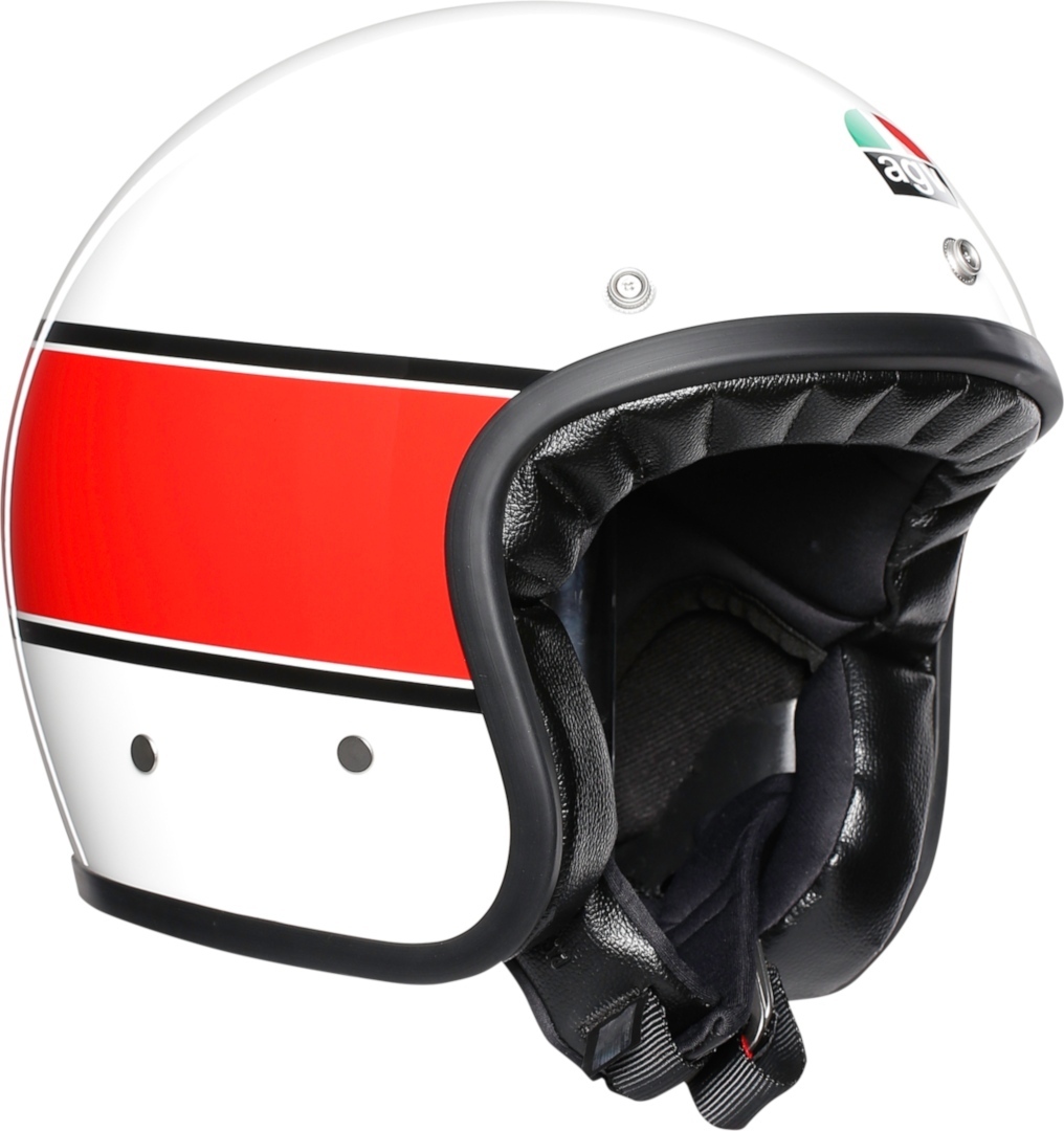 AGV X70 Mono 73 Casque jet Blanc Rouge XS