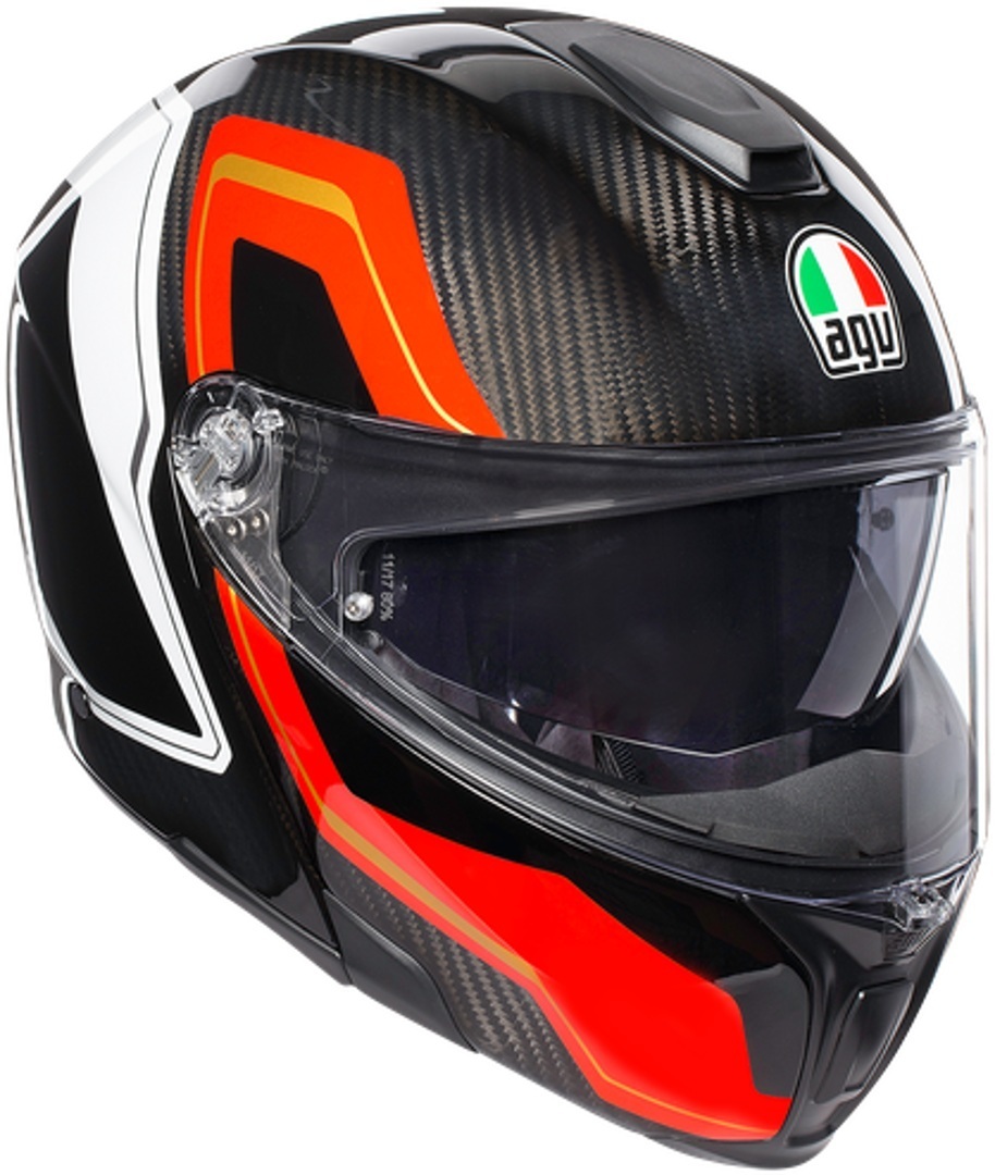 AGV Sportmodular PLK Sharp Carbon Casque Noir Blanc Rouge XS