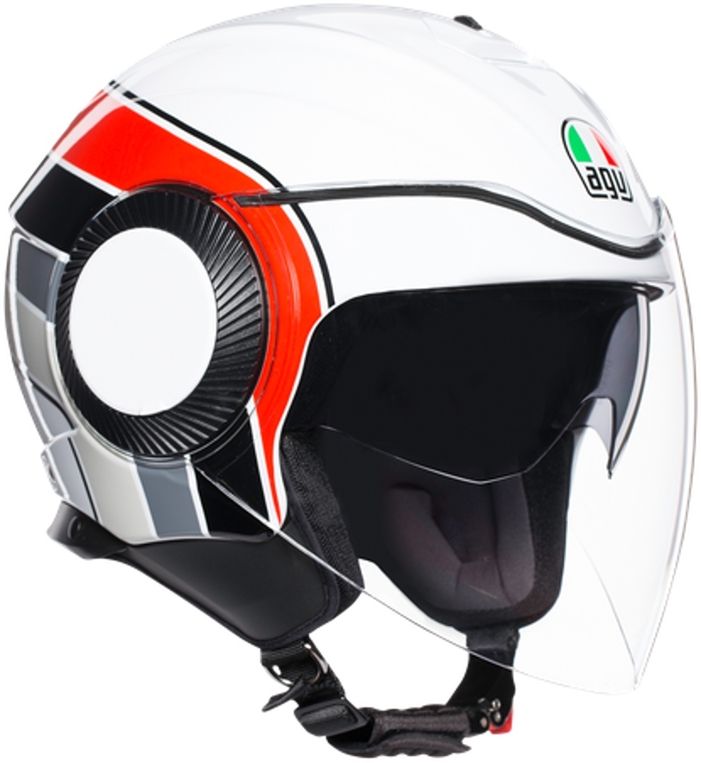AGV Orbyt Brera Casque jet Gris Blanc Rouge L
