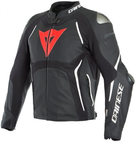 Dainese Tuono D Air Airbag Motorfiets Lederen Jas Zwart Wit 58 dainese kopen in de aanbieding