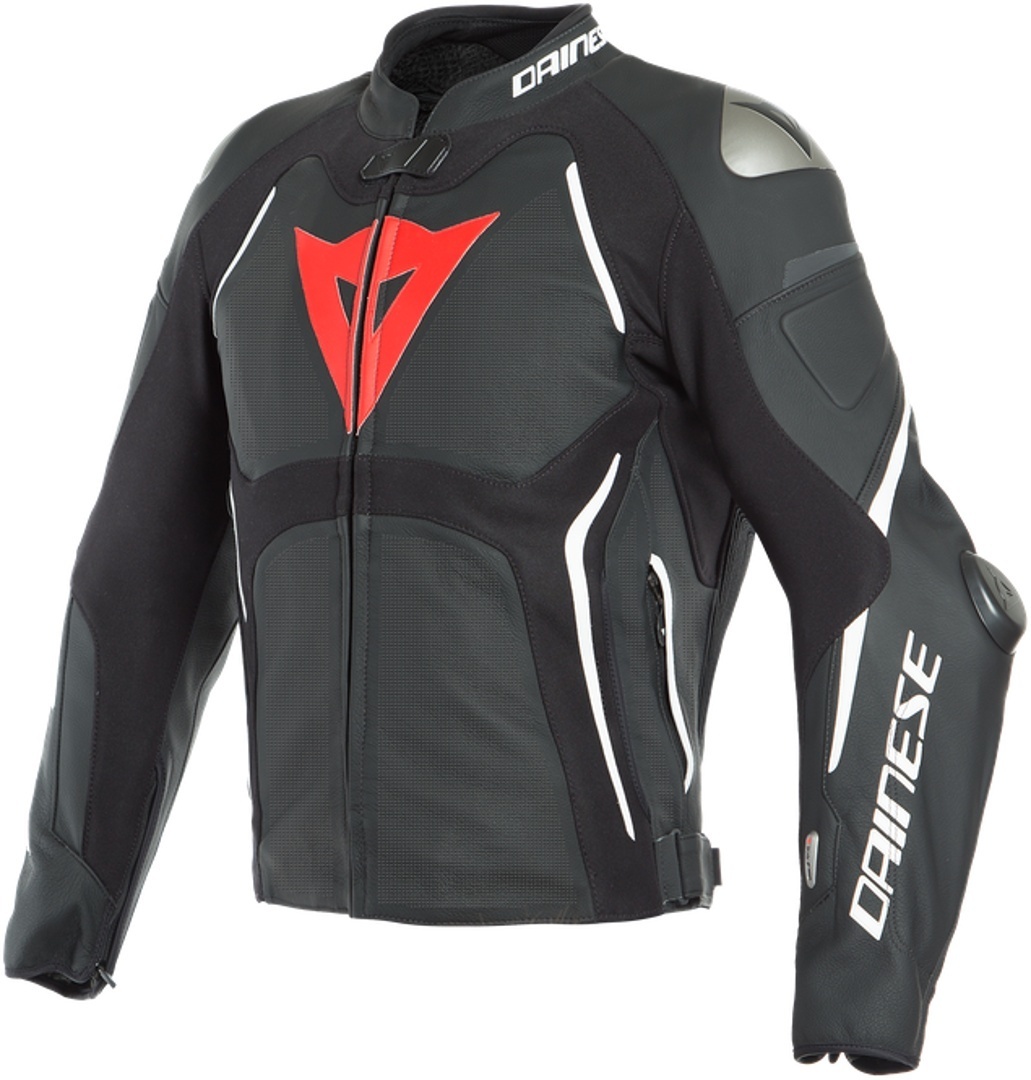 Dainese Tuono D-Air® Airbag Veste en cuir perforé Noir Blanc 56