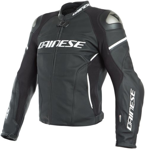 Dainese Racing 3 D Air Airbag Motorfiets Lederen Jas Zwart Wit 52 dainese kopen in de aanbieding